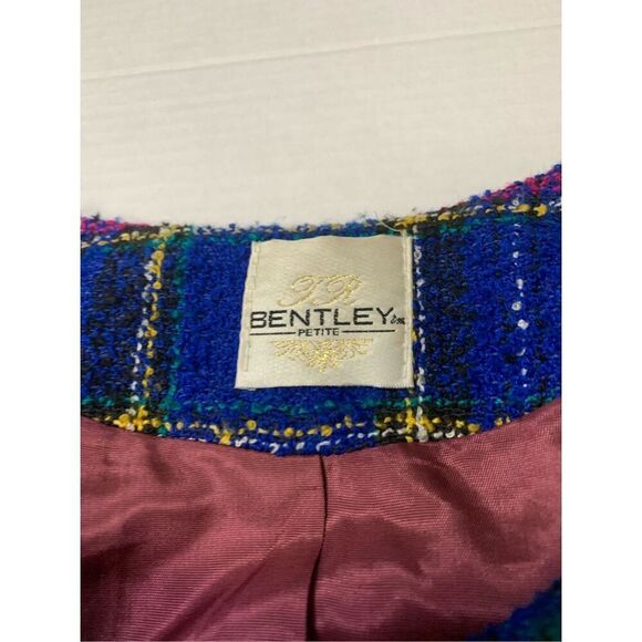 Multicolored Plaid Patterned Tweed Skirt suit - Picture 4 of 9